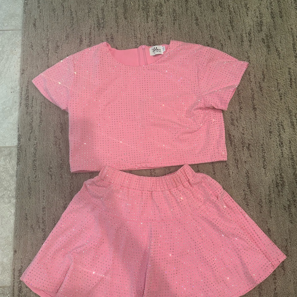 NWOT Lola + The Boys, Taylor Crystal Set pink, size 10